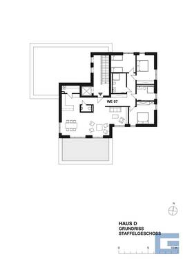 Geschossplan - Haus D - Staffelgeschoss - Etagenwohnung mit 88,00 m² in Heikendorf zum Kaufen
