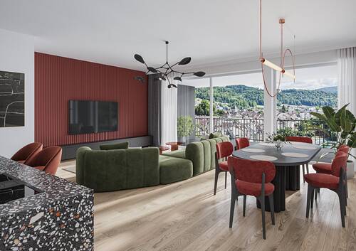 Innenvisualisierung_3.OG_W20 - EXTRAVAGANT ! ° W20 ° 3.5-ZWG ° 3.OG ° Süd-Ost-West SONVIDA - Dreispitz Laufenburg