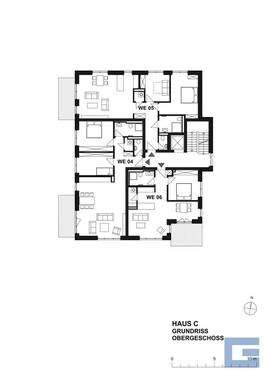 Geschossplan - Haus C - 1. Obergeschoss - 3 Zimmer Etagenwohnung in Heikendorf