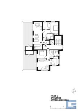 Geschossplan - Haus C - Staffelgeschoss - Etagenwohnung mit 87,00 m² in Heikendorf zum Kaufen