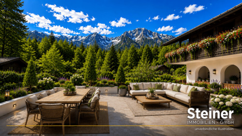 Terrasse/Unverbindliche Illustration - 3 Zimmer Terrassenwohnung zum Kaufen in Garmisch-Partenkirchen