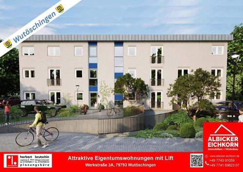 Bild 1 - 4 Zi. DG mit Dachterrasse ca. 127 m² - Wohnung 7 - Werkstraße 3a, 79793 Wutöschingen - Neubau