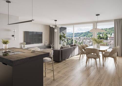 Innenvisualisierung_2.OG_W15 - EXTRAVAGANT ! ° W15 ° 3.5-ZWG ° 2.OG ° Süd-Ost-West SONVIDA - Dreispitz Laufenburg