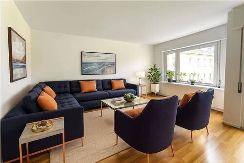 Visualisierung Wohnzimmer - Lichtdurchflutete Drei-Zimmer-Wohnung in der Nähe der Alten Oper