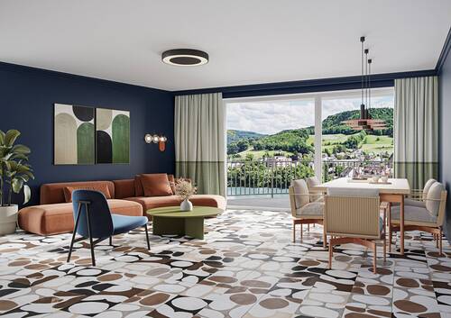 Innenvisualisierung_EG_W06 - EXTRAVAGANT ! ° W06 ° 3.5-ZWG ° EG ° Süd-Ost SONVIDA - Dreispitz Laufenburg