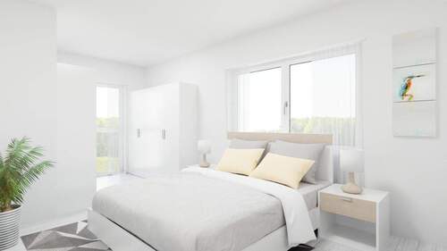 Visualisierung Schlafzimmer - Etagenwohnung mit 76,00 m&sup2; in Rottenburg zum Kaufen