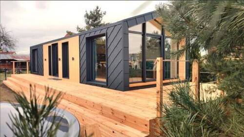 Tiny Haus erhöht installiert Muster.JPG - Klein aber Fein, genehmigtes SmallTiny Haus bei Arnstein!