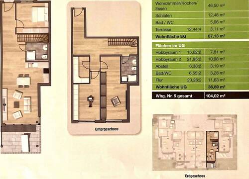 2-Raumwohnung - 2 Etagen - 