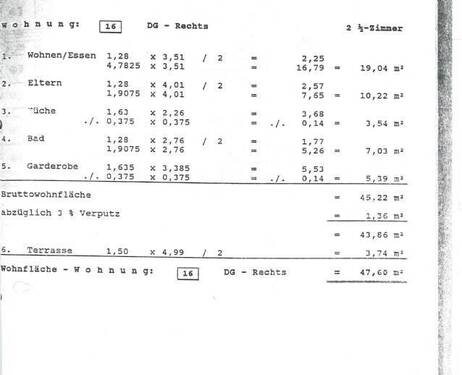 Wohnflächenberechnung - 
