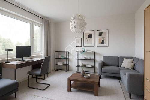 Virtuelle Möblierung - Zentral gelegen: 2-Zimmer-Wohnung mit guter Anbindung