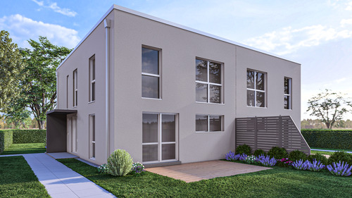 Ansicht Süd-West Standard - Wohnen im Neubaugebiet - 4 Zimmer, KFW55 Doppelhaushälfte in ruhiger, stadtnaher Lage