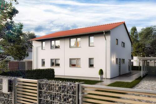Doppelhaus-Aura-136-Satteldach-Rot-Strasse - 