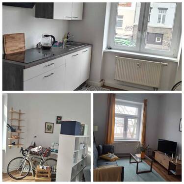 Küche und beide Zimmer - 2 Zimmer Etagenwohnung in Markranstädt