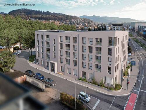 Unverbindliche Illustration: Blick von Nordwest - 2-Zimmer-Wohnung in Freiburg-Wiehre »ETW in der Wippertstraße«