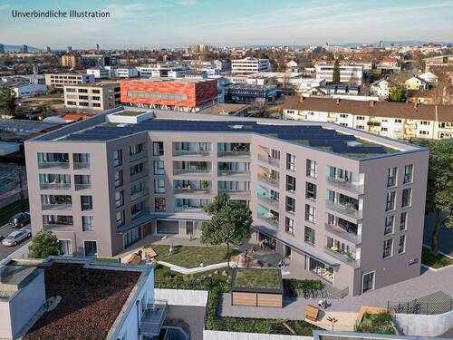 Unverbindliche Illustration: Blick von Südost - 2 Zimmer Etagenwohnung zum Kaufen in Freiburg