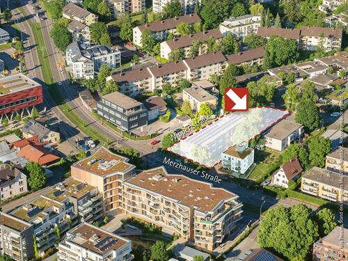 Lage aus der Luft - 2 Zimmer Etagenwohnung in Freiburg