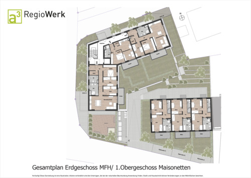Gesamtplan Erdgeschoss MFH: 1.Obergeschoss Maisone - 