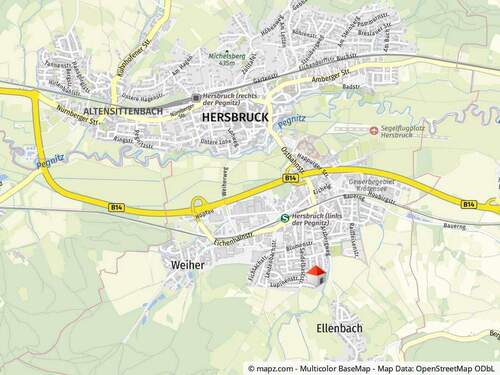 Geolyzer Kartenausschnitt - 3 Zimmer Etagenwohnung zum Kaufen in Hersbruck