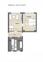 Grundriss 2 Raum Wohnung ohne Balkon - 
