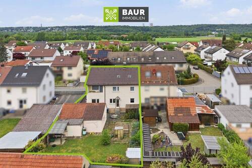Luftbild - 8 Zimmer Doppelhaushälfte zum Kaufen in Neu-Ulm / Pfuhl