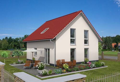 Gartenansicht - Grundstückserwerb und Neubau 5-Zimmer-Massivhaus