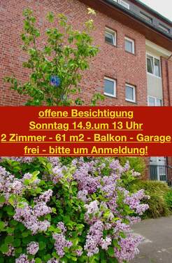 Besichtigung - 2 Zimmer - 62 m2 - toller Schnitt + Balkon + Garage - ruhige Lage - frei
