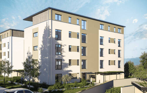 StadtGarten Rückansicht - Frischluft pur: 2-Zimmer-Wohnung mit großzügigem Balkon - barrierefrei & modern!