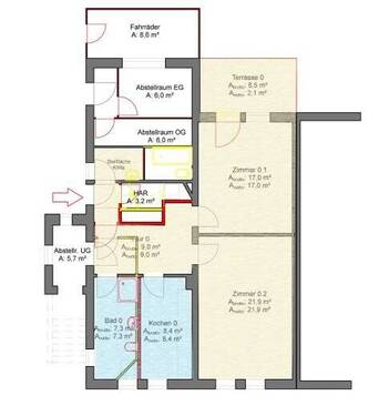 Bild 8 - 2 Zimmer Etagenwohnung zur Miete in Hildesheim