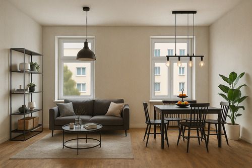 Wohn- _ Esszimmer möbliert - 