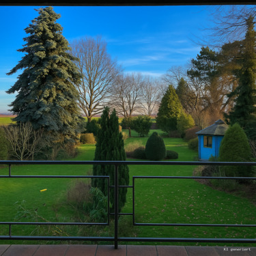 Blick in den Garten KI bearbeitet - 