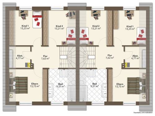 Dachgeschoss jeweils 50A+50B und 50C+50D - 
