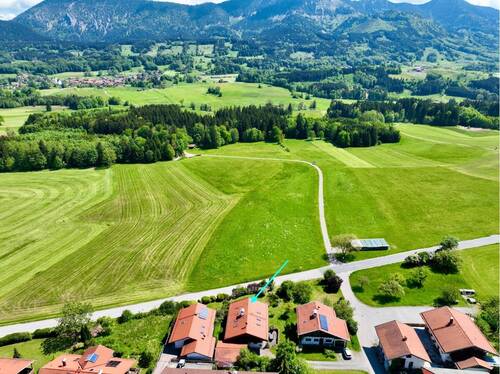 Blick über das Haus in Richtung Hochries - 