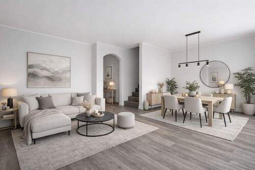 KI Gestaged / Wohnzimmer - Raumwunder für Familien - Reihenendhaus mit Garage und Wohlfühlgarten