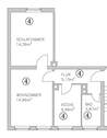 Grundriss 2-Zimmer-Wohnung im 1.OG - 