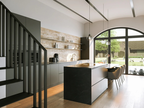 Küchenbereich mit Ausblick Visualisierung - 