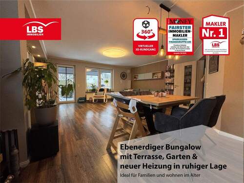 Titel - Ebenerdiger Bungalow mit Terrasse, Garten & neuer Heizung in ruhiger Lage