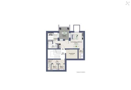1,5 Zimmer Wohnung Soutterain - 