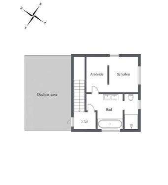 Obergeschoss mit Dachterrasse - 
