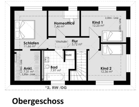 Obergeschoss - 5 Zimmer Einfamilienhaus in Hamburg