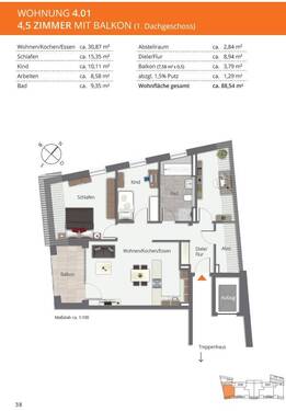 Grundriss - 4,5 Zimmer Wohnung - Leben im Herzen von Oberschwaben