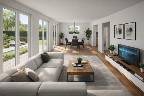 Wohnzimmer - 5 Zimmer Mehrfamilienhaus, Wohnhaus in Erlangen