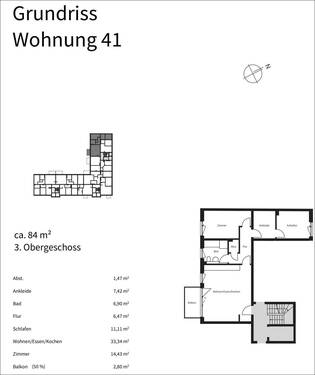 E.41 WE41 - 3 Zimmer Etagenwohnung in Offenbach am Main