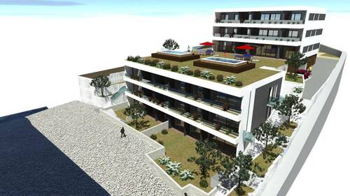 Repräsentative Außenansicht mit klarer Linienführung - 3 Zimmer Etagenwohnung in Split