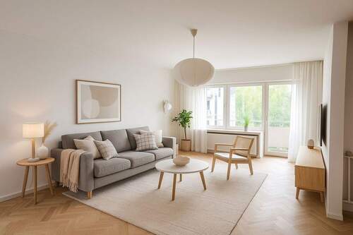 Wohnzimmer Visualisierung - - provisionsfrei - 5-Zimmer-Wohnung mit Balkon in ruhiger Wohngegend in München Pasing