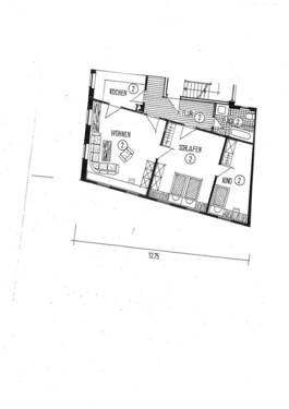 Whg. 2 - Grundriss; Marktstr. 5 Brackenheim - Zentral gelegene 3 Zimmer-Wohnung