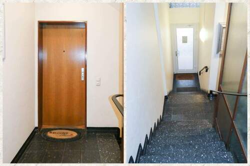 ins gepflegte Treppenhaus - 