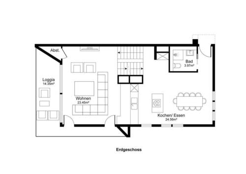 Erdgeschoss und Zwischenetage - 