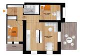 Grundriss - Terrassenwohnung mit 90,70 m² in Freital / Saalhausen zur Miete