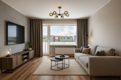 Wohnzimmer-3_gestaged - 2 Zimmer Etagenwohnung zur Miete in Elmshorn