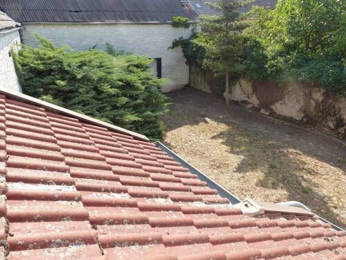 Blick von oben auf den Hof - 